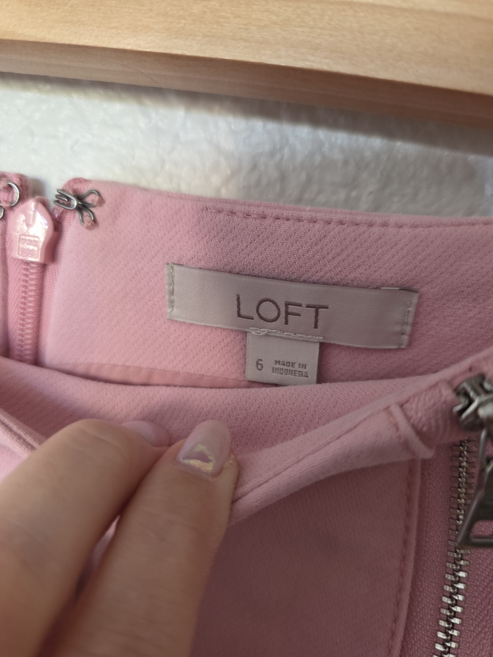 Loft Double Zipper Pencil Skirt, light pink - Picture 4 of 4